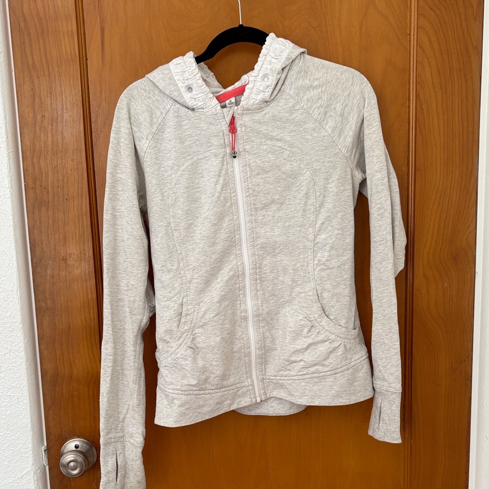 Light Gray lulu lightweight scuba Zip-Up Hoodie